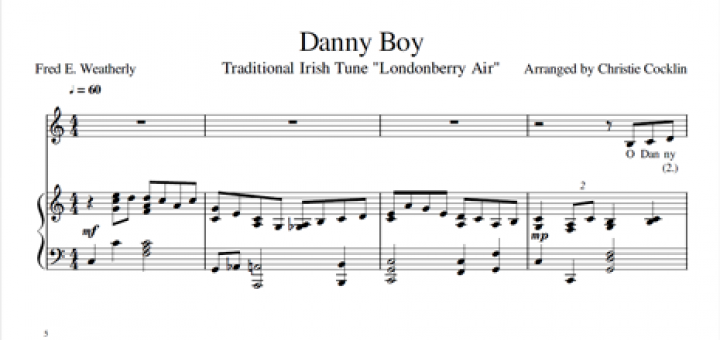 Danny Boy sheet music for 12 holes ocarina